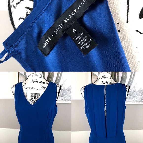 Blue Whbm Sleeveless High- Low Night Out Dress 6 - Picture 6 of 8